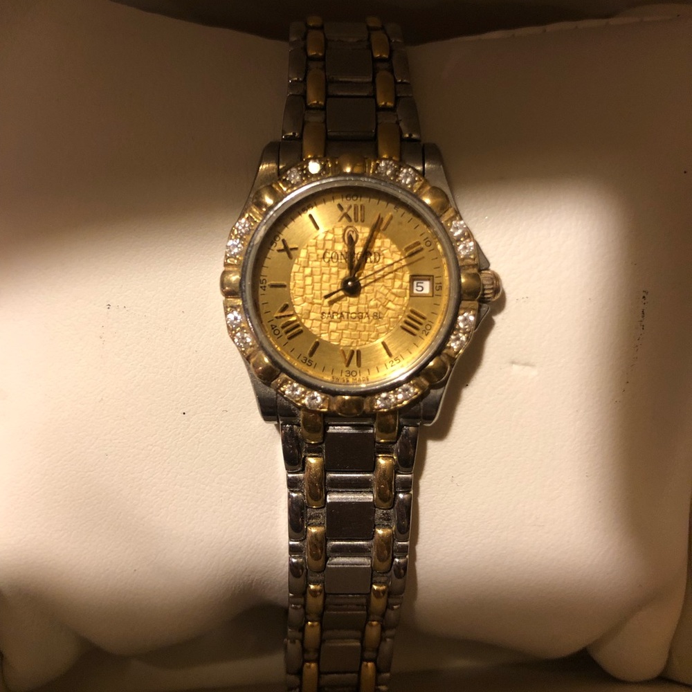 Authentic CONCORD SARATOGA DIAMOND 18kt GOLD WATCH